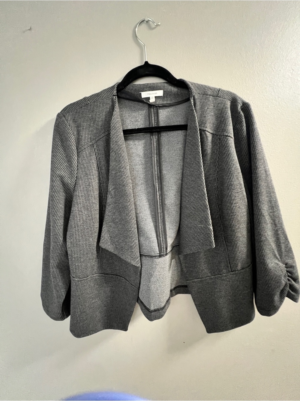 Maurices Heather Gray Knit Jacket with Black Trim